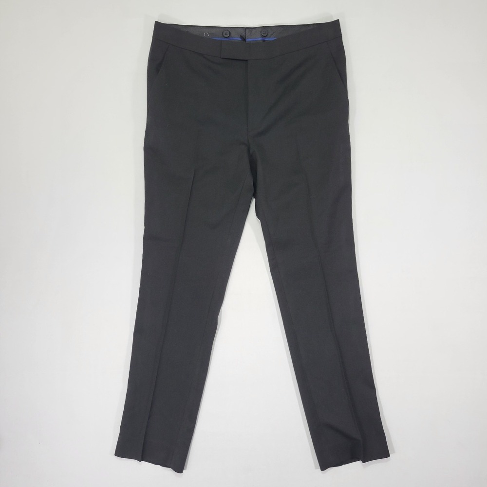 Kenneth Cole Reaction Men's‎ Tuxedo Pants Black Poly Blend TECHNI-COLE 35x32 NEW